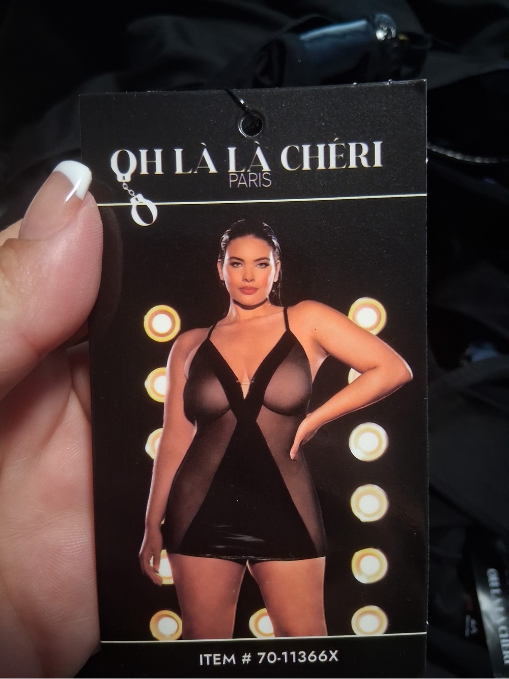 Oh La La Cheri Black Sheer Slip Chemise